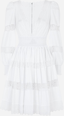 Dolce & Gabbana Short poplin dress with lace details