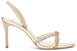 Sophia Webster Giovanna Glittered-leather Slingback Sandals - Gold