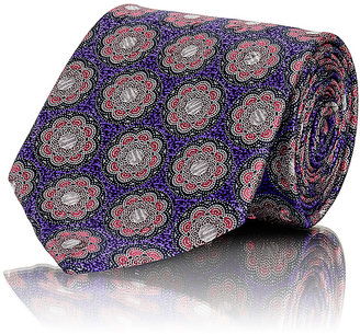 Ermenegildo Zegna Men's Floral Silk Necktie-PURPLE