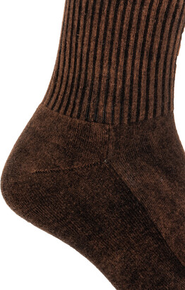 Balenciaga Ribbed Socks With Logo Men's Brown - ShopStyle