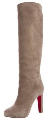 Christian Louboutin Suede Knee-High Boots