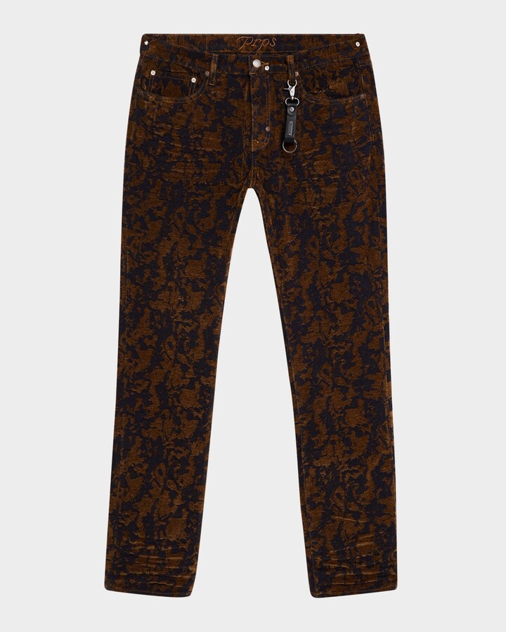 PRPS Men's Slim-Straight Jacquard Jeans