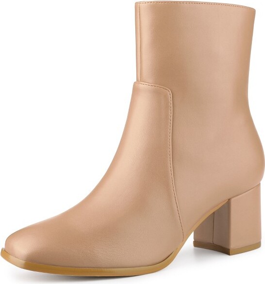 Allegra K Plaid Ankle Booties Allegra K Women's Pointed Toe Plaid