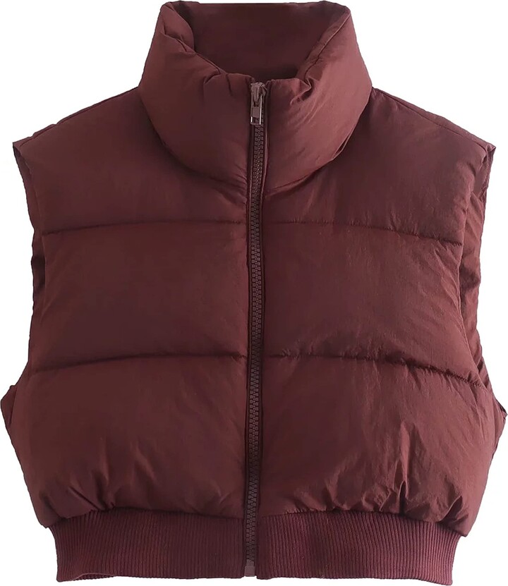 burgundy down vest