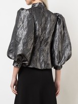 Thumbnail for your product : Ganni Metallic Puffed-Sleeves Blouse