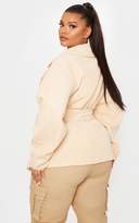 Thumbnail for your product : PrettyLittleThing Plus Black Cord Collar Tie Waist Jacket