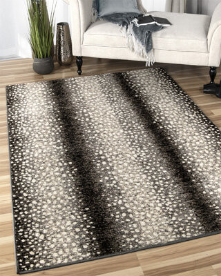 Loon Peak Rockford Animal Print Charcoal Stain Resistant Area Rug