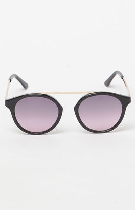La Hearts Curved Top Bar Round Sunglasses