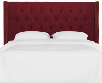 Red Barrel Studio Dwyer Velvet Upholstered Wingback Headboard