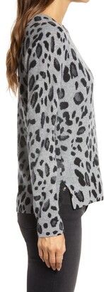 Halogen Leopard Cashmere Sweater