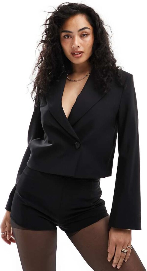 And other stories co-ord cropped blazer with extended shoulder