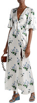 Thumbnail for your product : Les Rêveries Tie-front floral-print silk-satin maxi dress