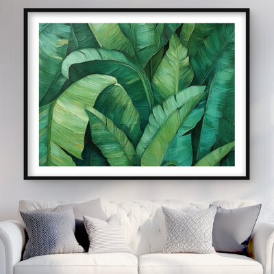 Lark Manor Dense Leaves - Framed Matted Print for Living Room Decor
