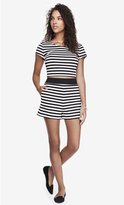 Thumbnail for your product : Express 2 1/2 Inch High Waisted Striped Double Knit Shorts