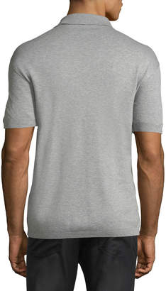 Ermenegildo Zegna Cotton Pique Polo Shirt, Light Gray