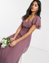 Thumbnail for your product : ASOS DESIGN Bridesmaid short sleeve ruched maxi dress