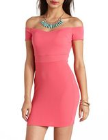 Thumbnail for your product : Charlotte Russe Textured Off-the-Shoulder Bodycon Dress