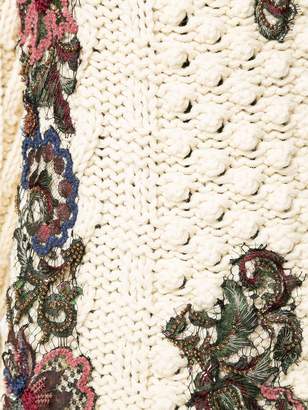 Antonio Marras floral-appliquéd chunky-knit jumper