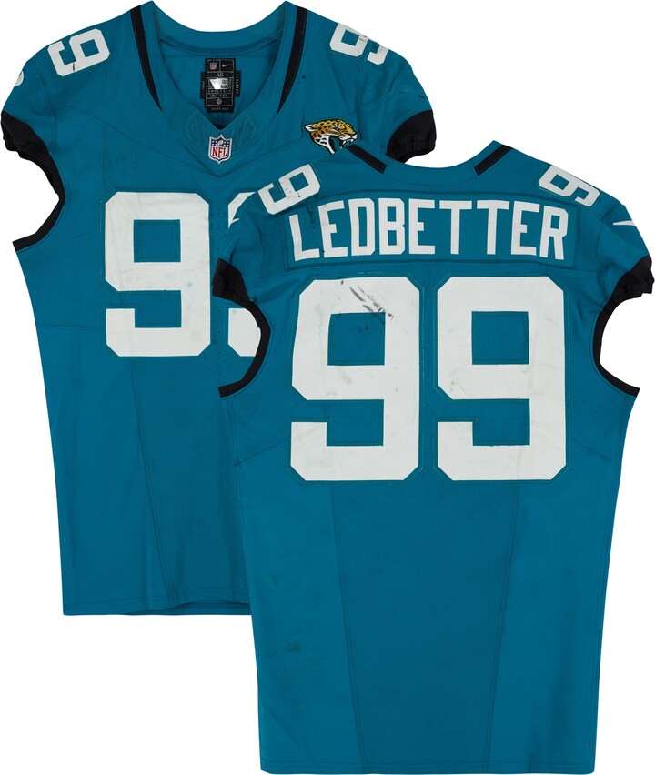 Fanatics Authentic Jeremiah Ledbetter Jacksonville Jaguars Game-Used #99 Teal Jersey vs. Baltimore Ravens on December 17, 2023