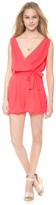Thumbnail for your product : T-Bags 2073 Tbags Los Angeles V Neck Romper with Tie