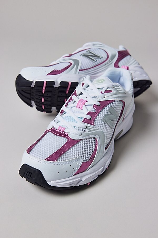New Balance Women's 530 Sneaker in White with Natural Indigo