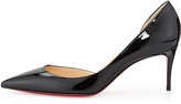 Thumbnail for your product : Christian Louboutin Iriza Patent Red-Sole Half-d'Orsay Pump, Black