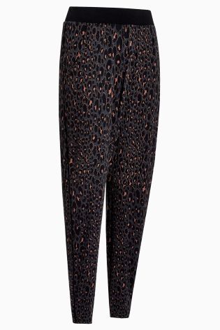 Next Animal Print Jersey Tapered Trousers - ShopStyle
