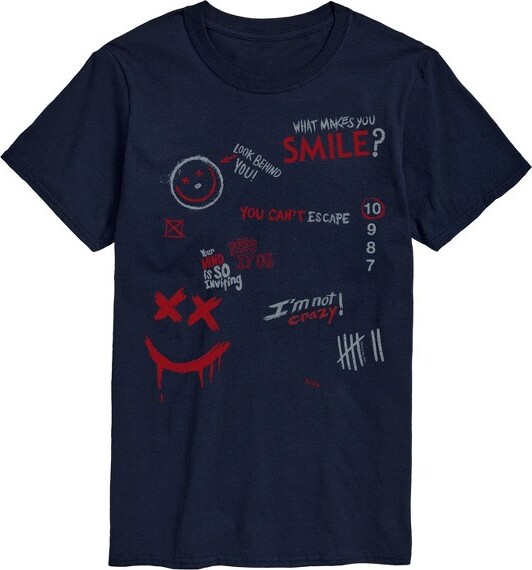 S.MILE Men'sSMILEYouCan'tEscapeShortSleeveGraphicT-Shirt-Navy-Large