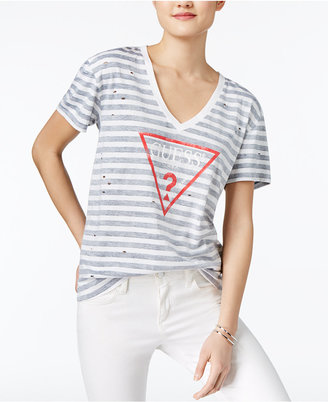 GUESS Striped Logo T-Shirt