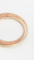 Thumbnail for your product : Soko Brass and Teak Interlocking Bangle Bracelets