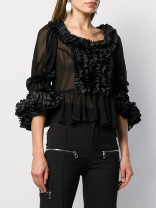 Comme des Garcons Sheer Ruffled Blouse