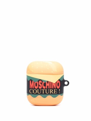 Moschino burger-print AirPods case