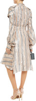 Thumbnail for your product : Peter Pilotto Ruffled Metallic Striped Silk-blend Dress