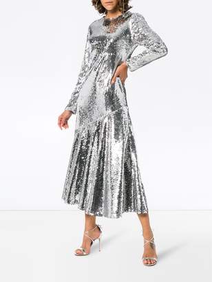 Racil Racil Sequin Embellished Silk Blend Midi Dress