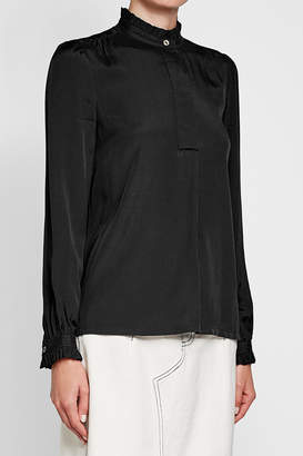 A.P.C. Crepe Blouse with Ruffled Trims