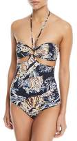 Thumbnail for your product : Stella McCartney Jungle-Print Halter One-Piece Swimsuit