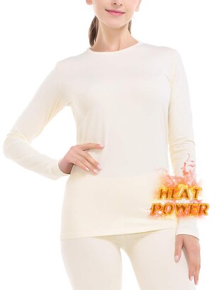 MANCYFIT Thermal Underwear for Women Long Johns Set Fleece Lined Ultra Soft Scoop Neck 