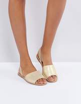 Thumbnail for your product : Pieces Suede Metallic Two Part Sandals
