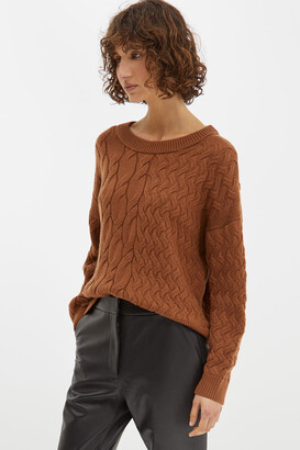 SABA Chloe Double Cable Wool Blend Knit
