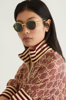Thumbnail for your product : Gucci Round-frame Gold-tone Sunglasses