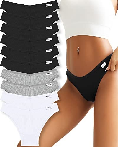 FINETOO Pack of 10 Seamless Briefs Women's Seamless Underwear Sexy