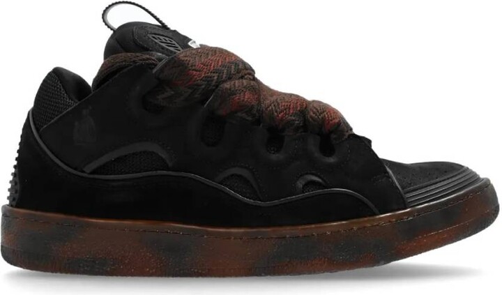 Lanvin Curb Leather Low-Top Sneakers