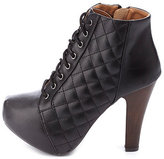 Thumbnail for your product : Charlotte Russe Quilted Lace-Up Chunky Heel Platform Booties