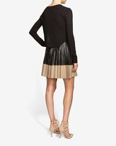 Thumbnail for your product : Robert Rodriguez Two Tone Pleated Leather Mini Skirt