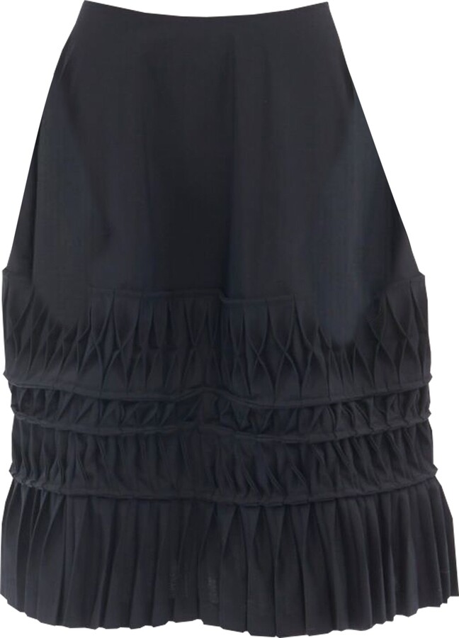 Junya Watanabe Wool Blend Pleated Wrap Tie Skirt