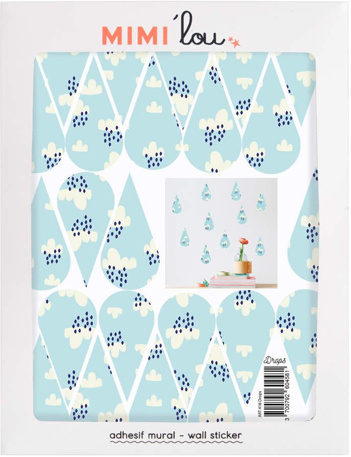 MIMI'LOU Just A Touch Rain Drop Sticker