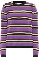 Thumbnail for your product : Ganni Embellished striped cashmere sweater