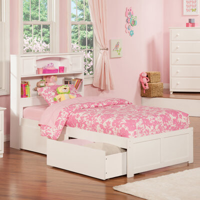 Three Posts Baby & Kids Casandra Solid Wood Platform Bed with Panel Footboard and Storage Drawer