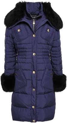 Moschino Boutique Shearling-trimmed Quilted Shell Down Coat