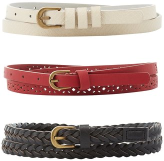 Charlotte Russe Plus Size Braided & Embossed Belts - 3 Pack